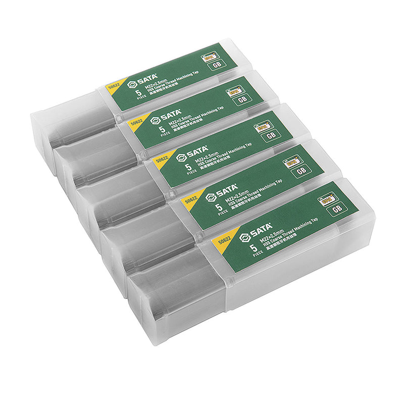 Bộ 5 mũi khoan taro ren SATA, vật liệu thép S2, tiêu chuẩn GB-6H