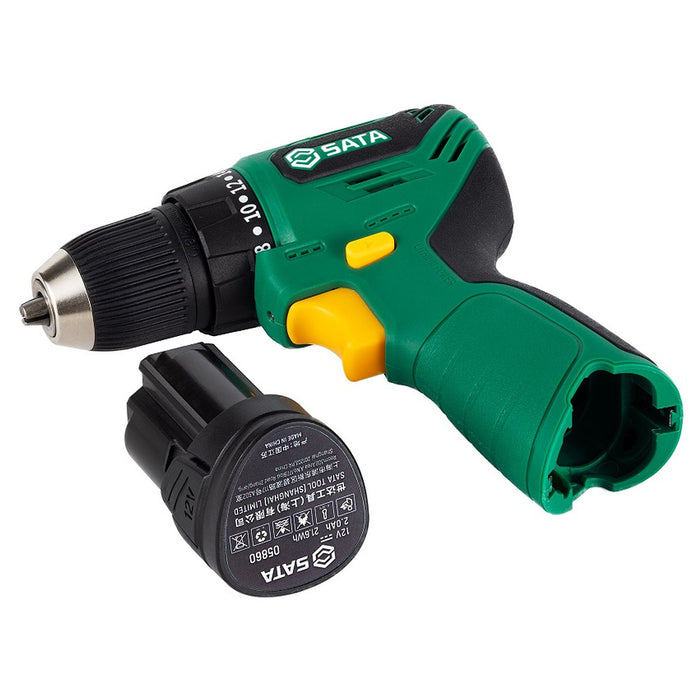 Máy khoan gỗ thép SATA 51006A dùng Pin 12V, đầu kẹp 10mm