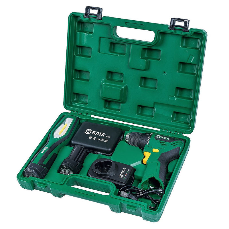 Máy khoan gỗ thép SATA 51006A dùng Pin 12V, đầu kẹp 10mm