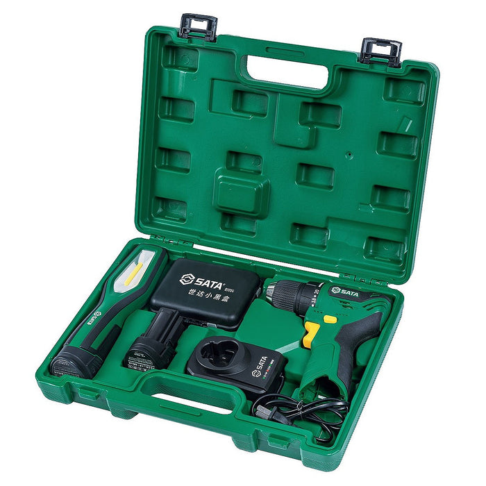 Máy khoan gỗ thép SATA 51006A dùng Pin 12V, đầu kẹp 10mm