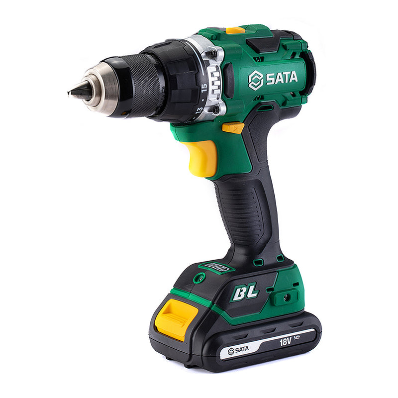 Máy khoan gỗ thép SATA 51011C dùng Pin 18V, đầu kẹp 13mm