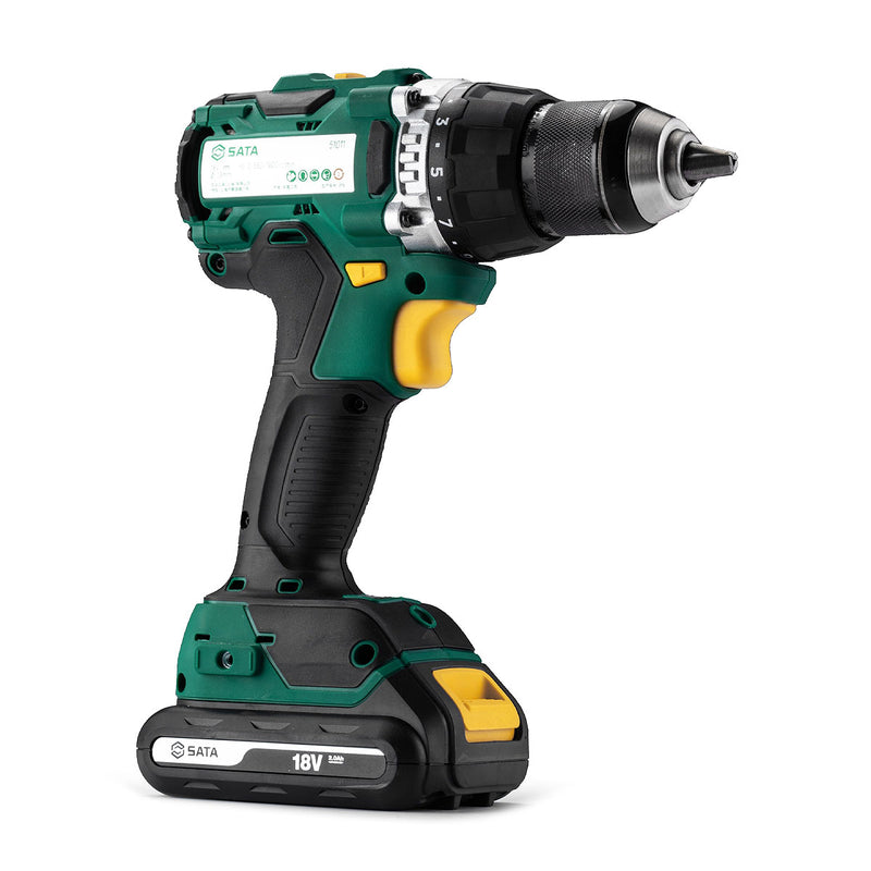Máy khoan gỗ thép SATA 51011 dùng Pin 18V, đầu kẹp 13mm