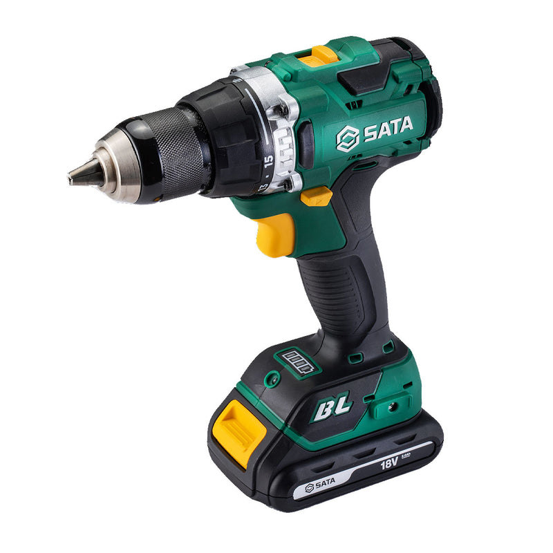 Máy khoan gỗ thép SATA 51011 dùng Pin 18V, đầu kẹp 13mm
