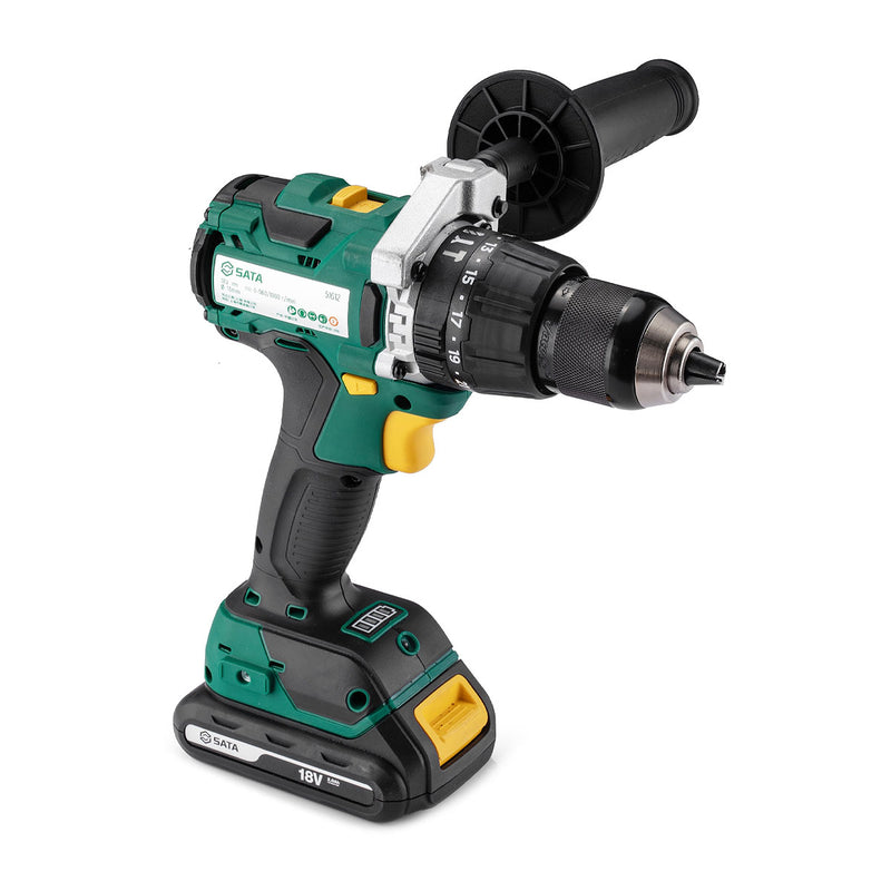 Máy khoan búa SATA 51012 dùng Pin 18V, đầu kẹp 13mm