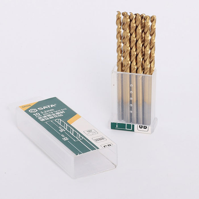 Bộ 10 mũi khoan chuôi tròn SATA