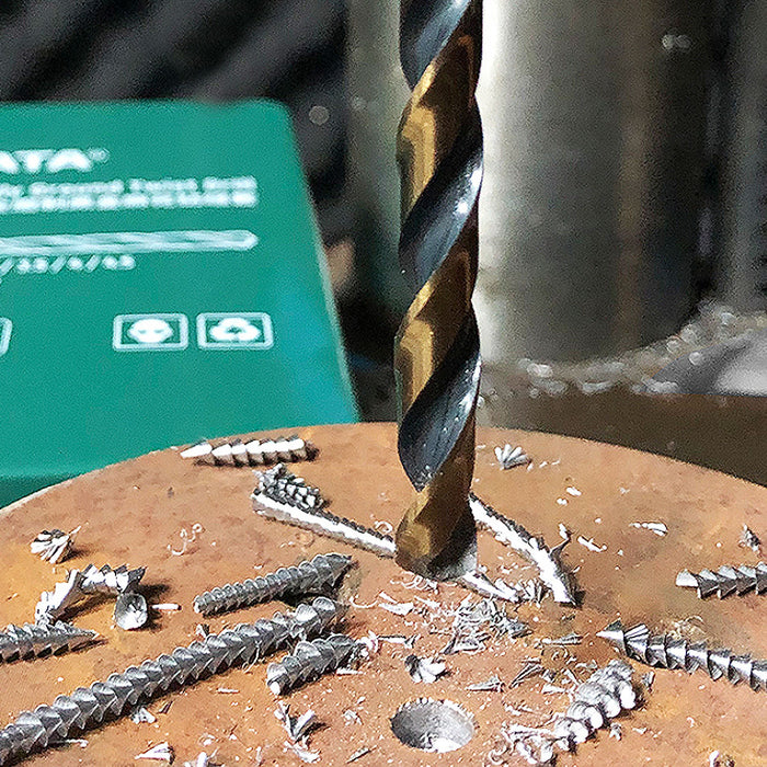 Bộ mũi khoan kim loại chất liệu thép HSS-Tin đuôi trơn 6 chi tiết SATA 52506 kích thước từ 2mm - 8mm