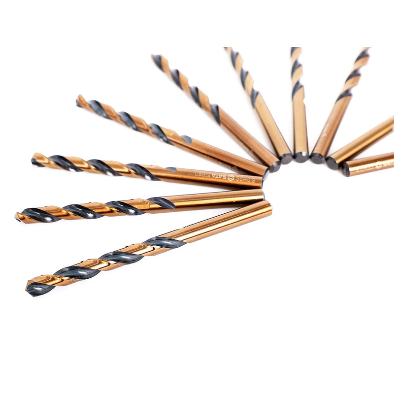 Bộ 10 mũi khoan kim loại HSS SATA 52660 đường kính 6mm, đuôi trơn