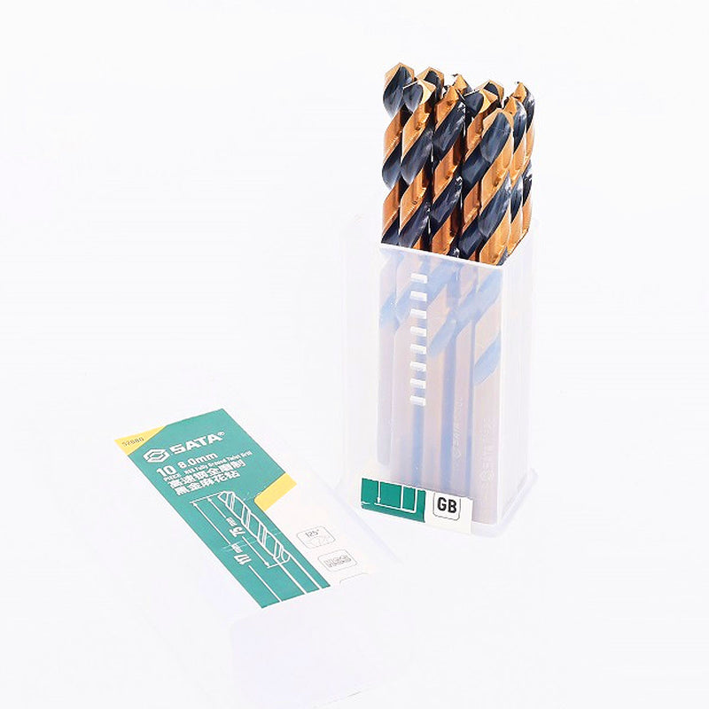 Bộ 10 mũi khoan kim loại HSS SATA 52660 đường kính 6mm, đuôi trơn