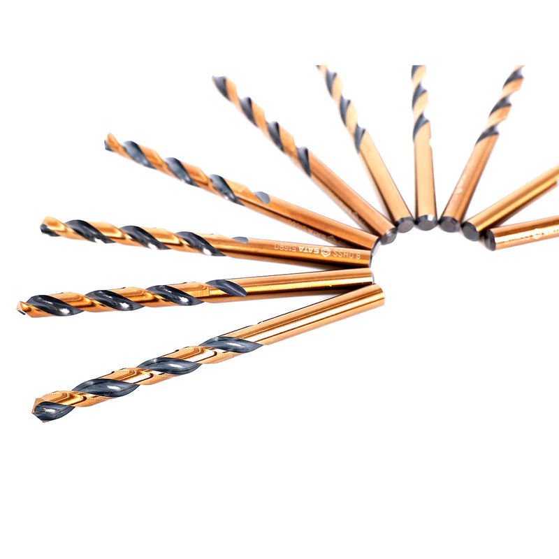 Bộ 10 mũi khoan kim loại HSS SATA 52680 đường kính 8mm, đuôi trơn