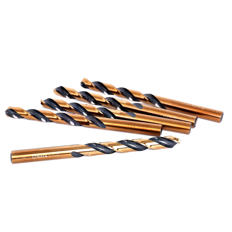 Bộ 5 mũi khoan kim loại HSS SATA 52700 đường kính 10mm, đuôi trơn