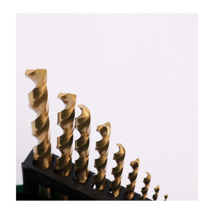 Bộ 10 mũi khoan HHS mạ Titan thân xoắn đuôi trơn SATA 52910A, Thép M15 (từ 1mm - 10mm)