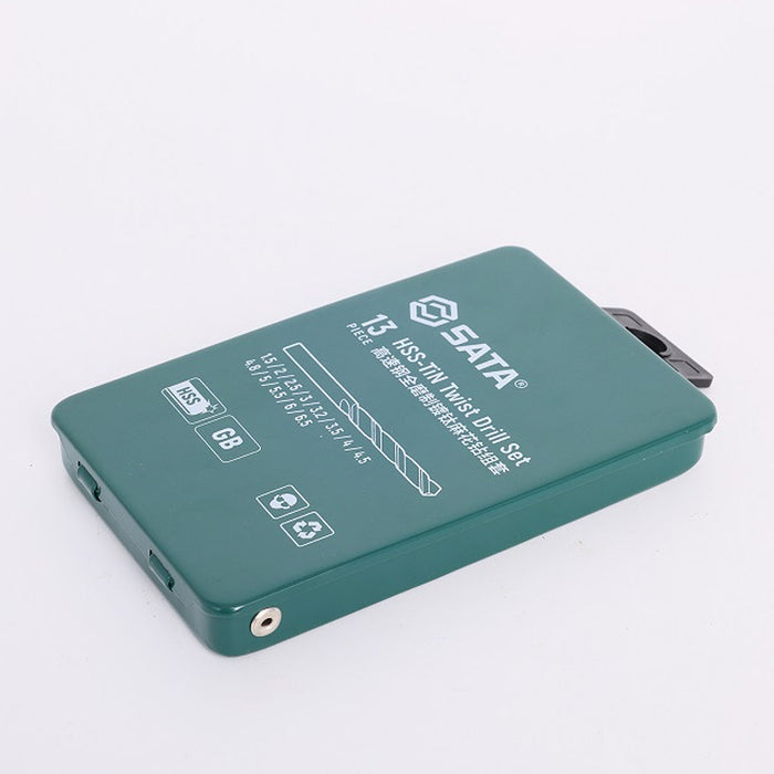 Bộ 13 mũi khoan tiểu li HHS mạ Titan thân xoắn đuôi trơn SATA 52913 (từ 1mm - 6mm)