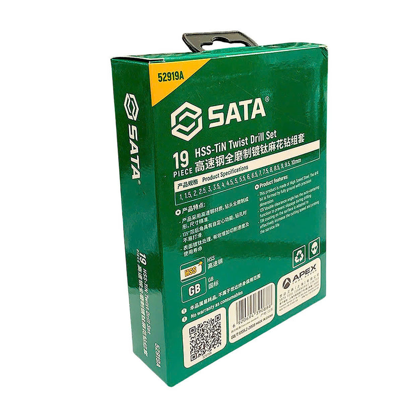 Bộ 19 mũi khoan sắt SATA 52919A