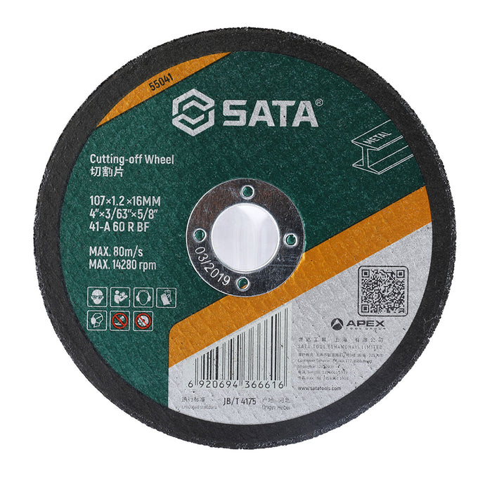Đá cắt kim loại SATA 55041 đường kính 107mm, lỗ cốt 16mm