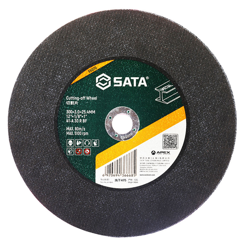Đá cắt kim loại SATA 55070 đường kính 300mm, lỗ cốt 25.4mm, chất liệu Nhôm Oxit, tối ưu cắt kim loại.
