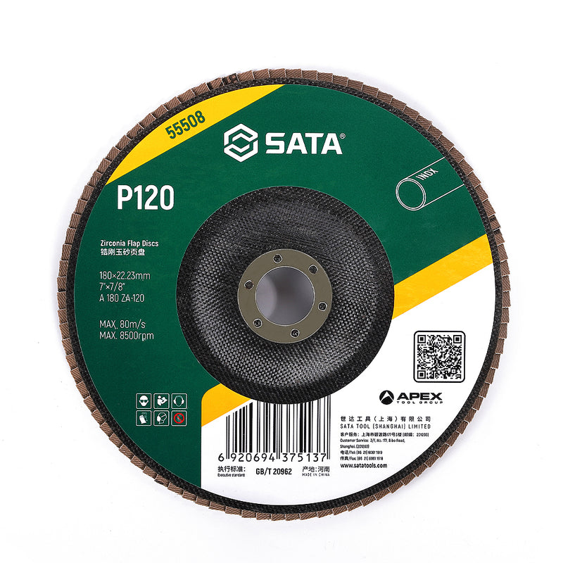SATA Zirconia Flap Discs, Diameters from 125mm - 180mm SATA