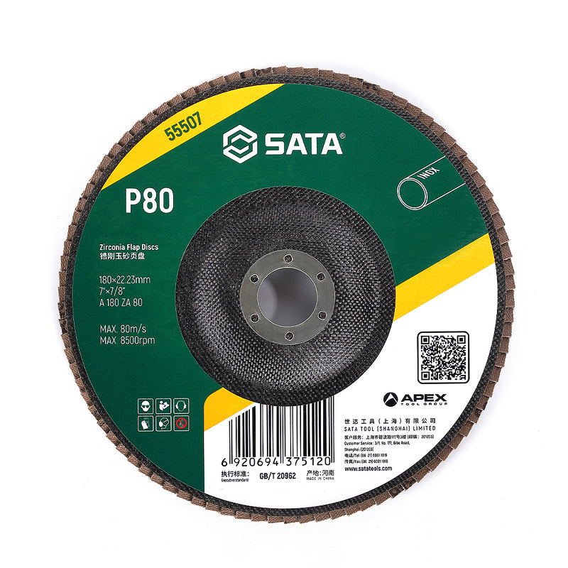 SATA Zirconia Flap Discs, Diameters from 125mm - 180mm SATA