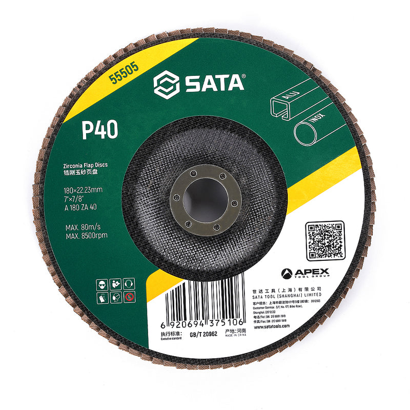 SATA Zirconia Flap Discs, Diameters from 125mm - 180mm SATA