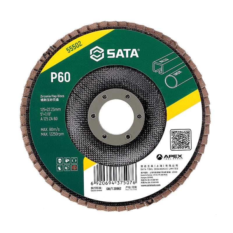SATA Zirconia Flap Discs, Diameters from 125mm - 180mm SATA