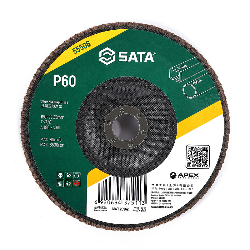 SATA Zirconia Flap Discs, Diameters from 125mm - 180mm SATA