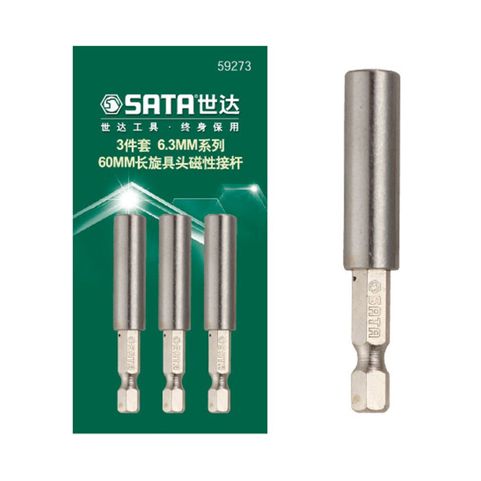 Bộ 3 đầu giữ mũi vít đuôi lục giác 1/4inch 6.35mm, dài 60mm SATA 59273