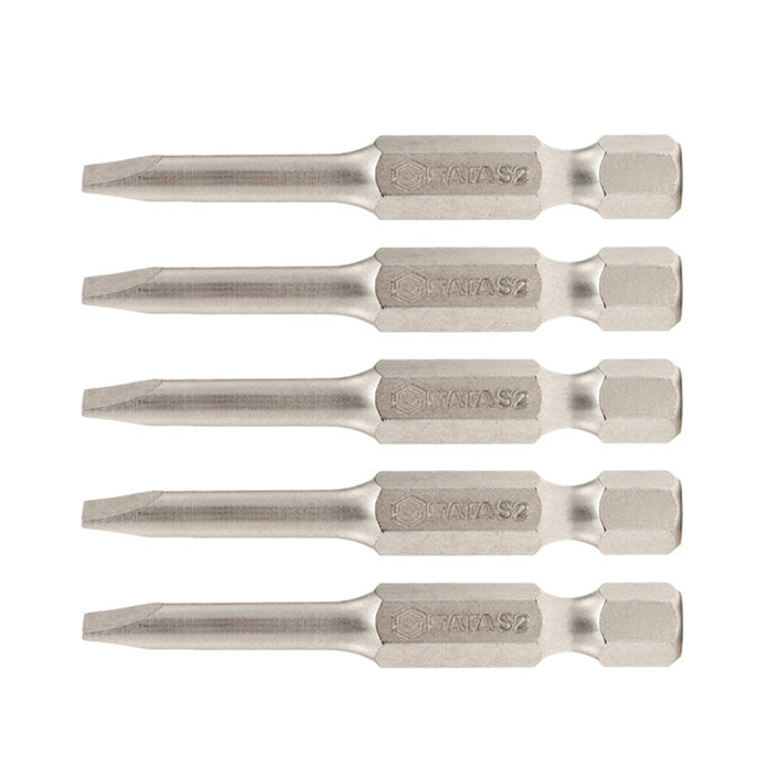 Bộ 5 đầu vít dẹp SATA cốt lục giác 6.35mm (1/4 inch), thân dài 50mm, thép S2 mạ Niken