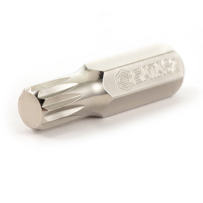 Bộ 5 đầu lục giác sao 12 cạnh SATA, cốt 8mm (5/16 inch), thân ngắn 30mm, thép S2 mạ Niken