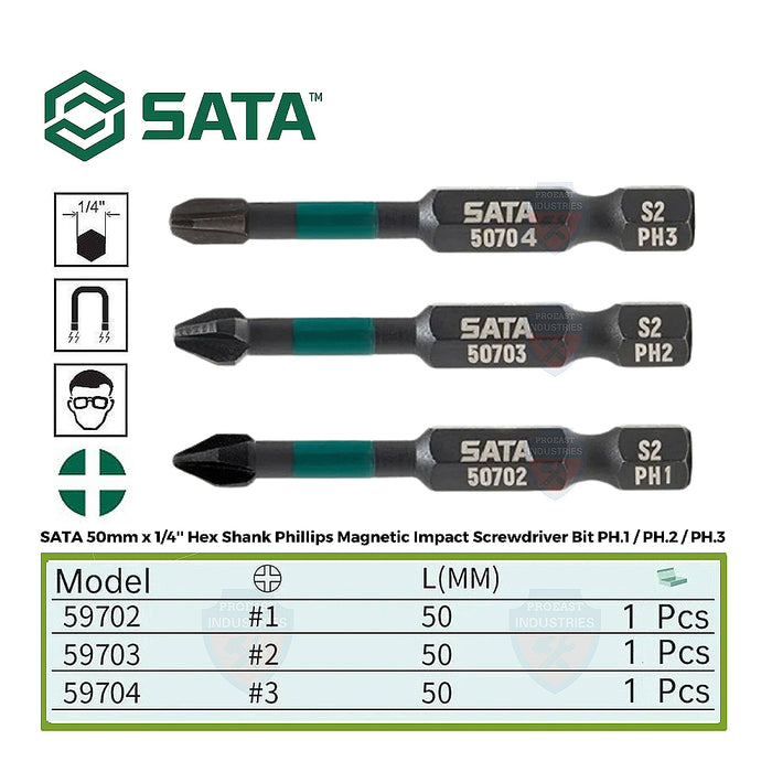 Bộ 10 mũi bắn vít bake chuôi lục giác 6.35mm SATA