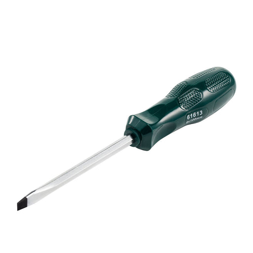 Tua vít đóng đầu dẹp SATA 61613 6mm x 100mm lưỡi xuyên suốt, cán bọc TPR, đầu từ tính.