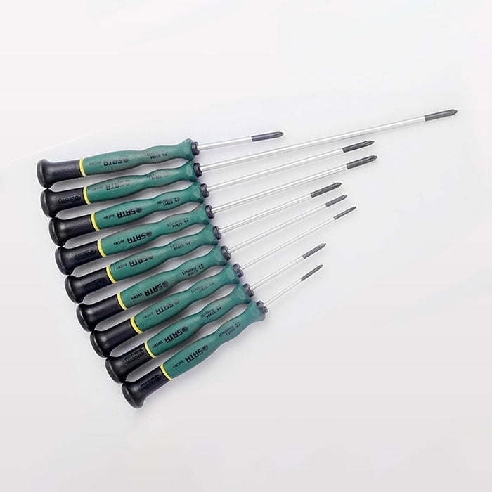 Tua vít tiểu ly đầu bake SATA, thép SVCM+ có nam châm, thân vít xoay quanh cán nhựa