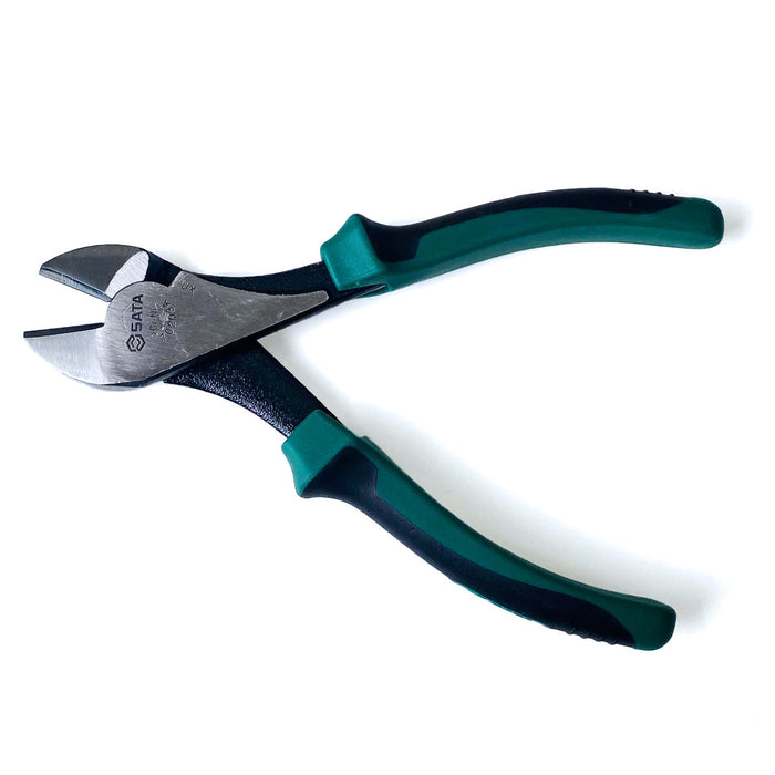Kìm cắt SATA 70203A dài 7 inch (180mm), vật liệu bằng thép Crome mạ niken, tay cầm bằng nhựa TPR