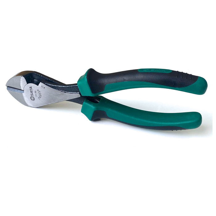 Kìm cắt SATA 70203A dài 7 inch (180mm), vật liệu bằng thép Crome mạ niken, tay cầm bằng nhựa TPR