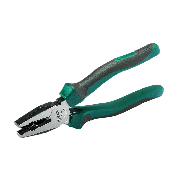 kìm răng SATA dài từ  6 - 8 inch (160mm - 200mm), vật liệu bằng thép Crome mạ niken, tay cầm bằng nhựa TPR