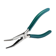 Kìm nhọn mũi cong SATA 70623 150mm, mũi cong 45°, lò xo trợ lực, thép Cr-V, chống trượt.