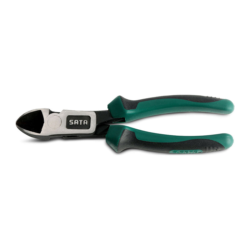Kìm cắt trợ lực SATA 72303A 177mm, thép Cr-Ni, lưỡi tôi cứng, tay cầm TPR chống trượt.
