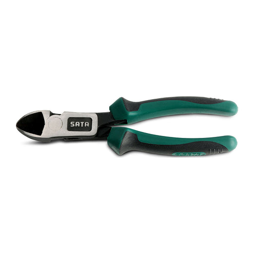 Kìm cắt trợ lực SATA 72303A 177mm, thép Cr-Ni, lưỡi tôi cứng, tay cầm TPR chống trượt.