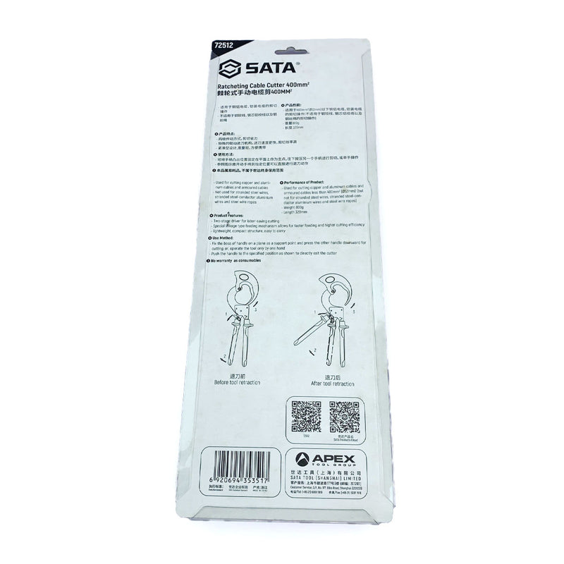 Kìm cắt cáp nhông SATA 72512 khả năng cắt tối đa 400mm²