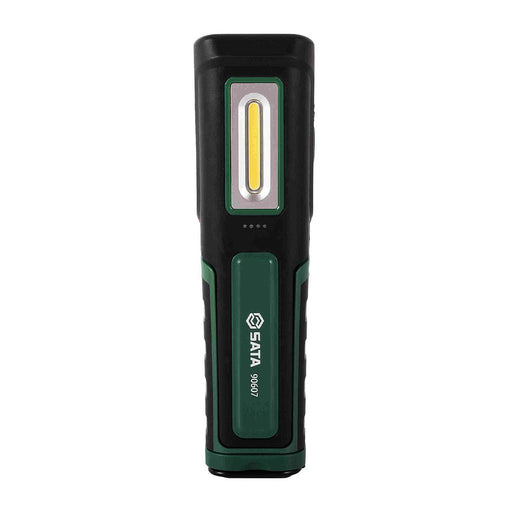 Đèn LED SATA 90607: Đèn pin công tác gập, sạc không dây, 600 lumen, IP65