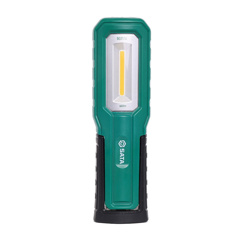 Đèn LED SATA 90717A, đèn làm việc COB 600 lumen, độ sáng vô cấp, chống nước IP54, sạc USB.