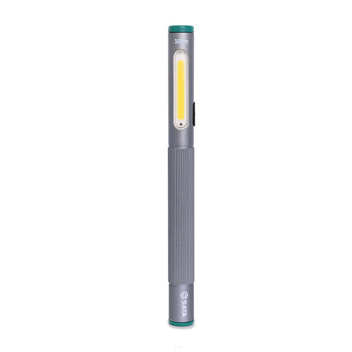 Đèn pin dạng bút SATA 90720A, 300 lumen COB, 200 lumen LED, nhôm, USB-C, nhỏ gọn