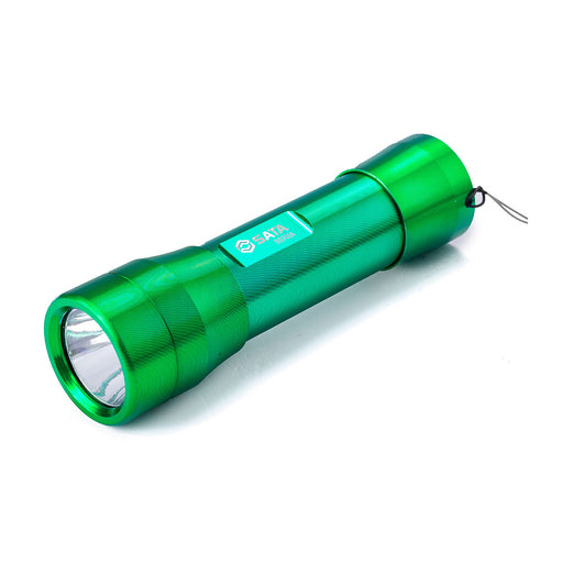 Đèn pin SATA thân nhôm xanh lá cây 90741A Cree LED 3W, chống va đập, chống bụi, 90 lumen.