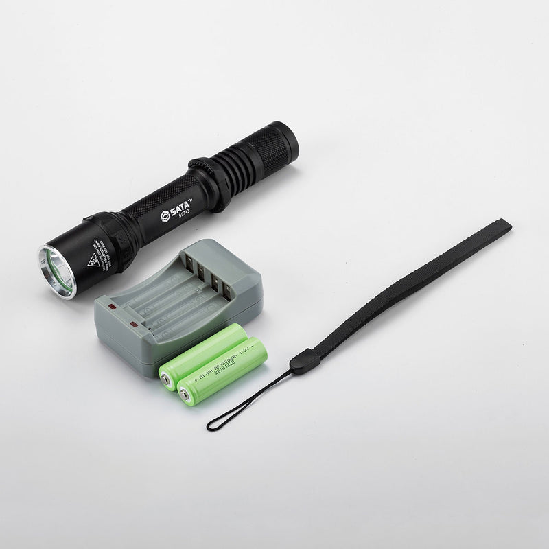 Đèn pin sạc đa năng SATA 90743 thân nhôm