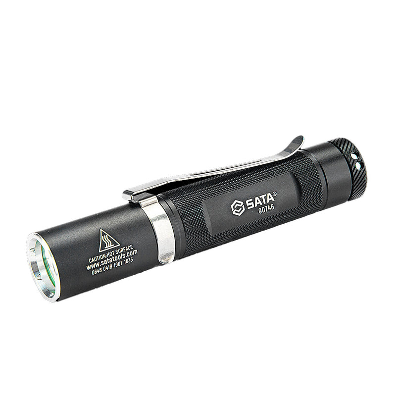 Đèn pin sạc mini SATA 90746 cường độ cao, LED CREE XP-E2, 280 lumen, tầm xa 100m, IP67, hợp kim nhôm.