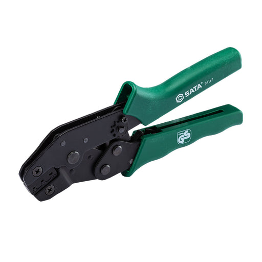 Kìm bấm cose ghim trần SATA 91117, bấm cos 0.5-1.5mm², bấm terminal đầu cắm Open Plug Type, bền bỉ, chính xác.