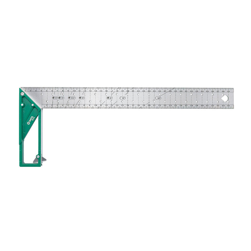 Thước đo góc vuông SATA 91415 400mm chuyên nghiệp, độ chính xác cao, tay cầm nhôm đúc, vạch khắc laser bền bỉ cho thi công, mộc, cơ khí.