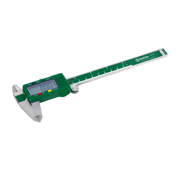 Thước kẹp SATA 91511 màn hình điện tử, dãi đo từ 0-150mm, bước đo 0.01mm, độ chính xác +/-0.03mm