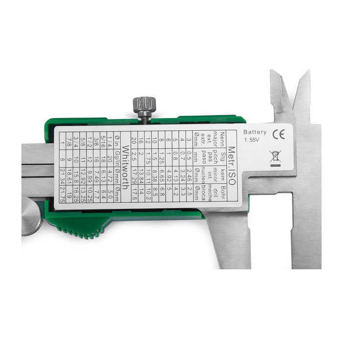 Thước kẹp SATA 91512 màn hình điện tử, dãi đo từ 0-200mm, bước chỉnh 0.01mm, độ chính xác +/- 0.03mm