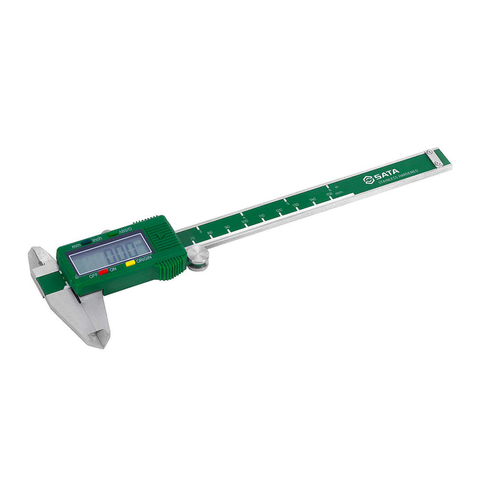 Thước kẹp SATA 91512 màn hình điện tử, dãi đo từ 0-200mm, bước chỉnh 0.01mm, độ chính xác +/- 0.03mm