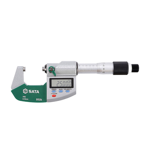 Panme điện tử SATA 91534 đo ngoài 0-25mm IP65 độ chính xác cao