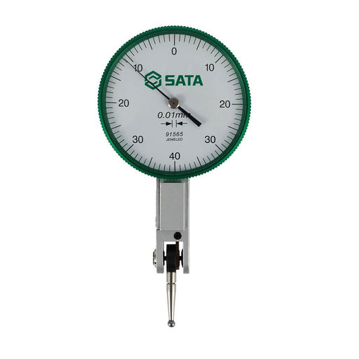 Đồng hồ so SATA 91565 0-0.8mm độ chia 0.01mm đo độ đảo, đồng tâm, song song, phẳng chi tiết cơ khí chính xác.